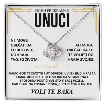 Mojoj prekrasnoj unuci – Ogrlica od 14K bijelog zlata s cirkonijskim kristalima ORIANA