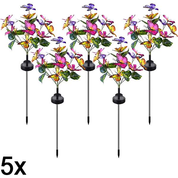 5x Solarna vanjska svjetla s leptirima | FLUTIX